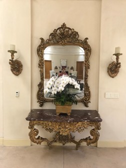 Gilt Mirror and Console
